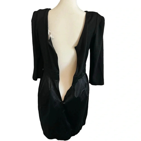 BCBGeneration LBD | Long Sleeve Contrast Fabric Mini Dress w/ Pockets Size 10 - Picture 3 of 10